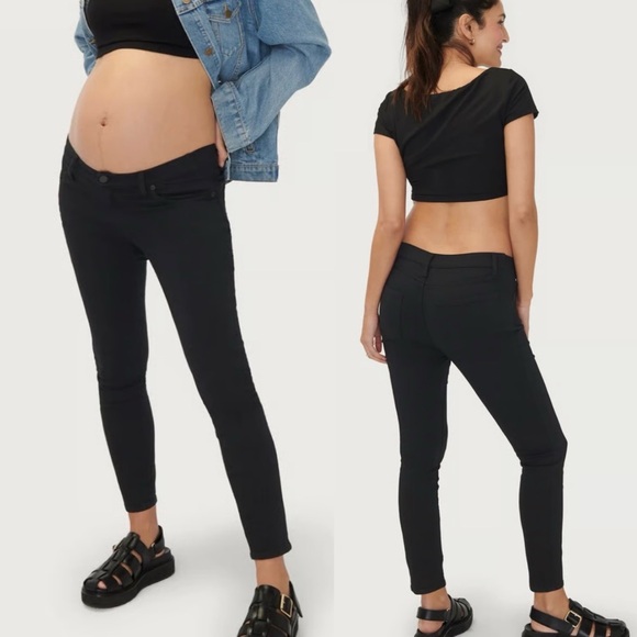 NWT HATCH Slim Maternity Jeans Ankle-Length Jet Black Size 34